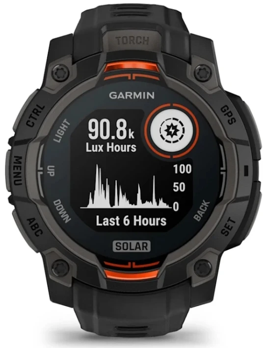 Išmanusis laikrodis Garmin Instinct 3 – 45 mm, Solar, Juodas su juodu dirželiu