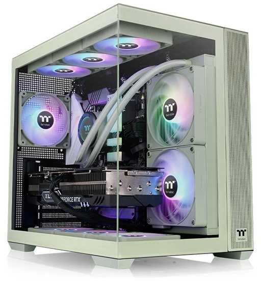 Midi Thermaltake View 380 TG ARGB Matcha Žalias