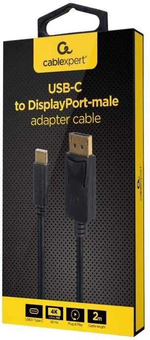 GEMBIRD USB-C į DisplayPort-male adapteris 4K 60 Hz 2m juodas
