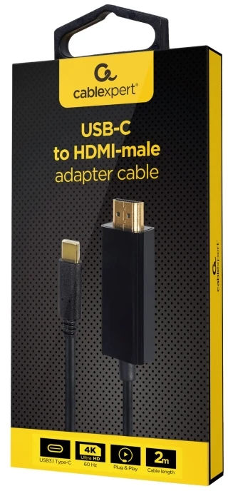 GEMBIRD USB-C to HDMI-male adapter 4K 60Hz 2m juodas