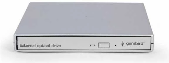 Kietasis diskas Gembird DVD-USB-021-SV External USB DVD drive, sidabrinis