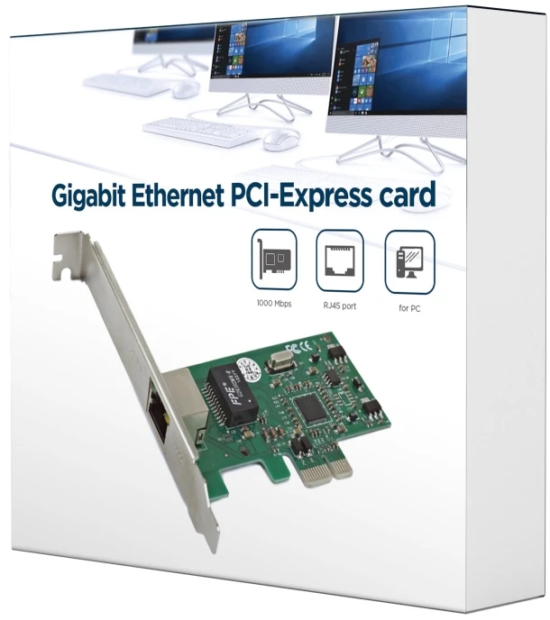 GEMBIRD NIC-GX1 Gembird 1-GIGABIT PCI-Express Fast Ethernet kortelė, Realtek mikroschemų rinkinys
