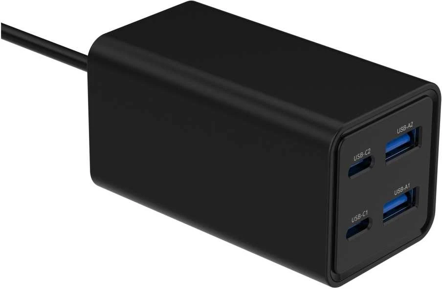 „Gembird“ USB PD USB C tipo, 4x USB, 65 W, GaN, juodas