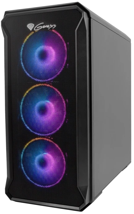GENESIS IRID 503 ARGB kompiuterio korpusas, Micro tower, 2xUSB 2.0, 2x Jack, 1xUSB 3.0, Juodas | Genesis | IRID 503 ARGB | ATX | Juodas