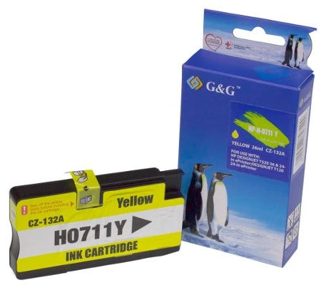 Tusz G&G Kompatybilny su HP 711 Geltonas (10435)