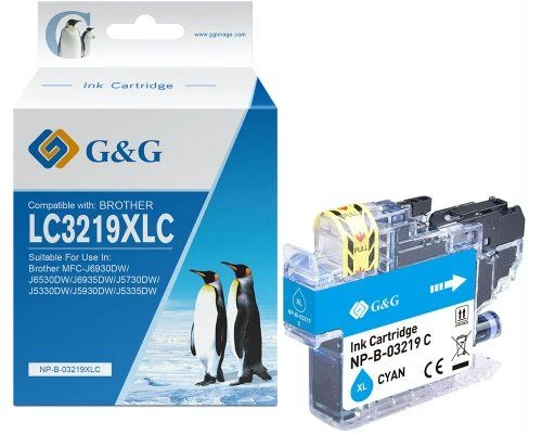 Tusz G&G Do drukarki kompatybilny su Brother LC-3219C Cyan (13992)