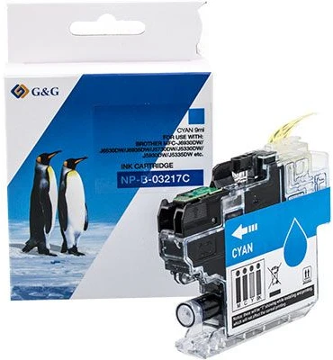 G&G rašalas spausdintuvui, suderinamas su Brother LC-3217C Cyan (13995)