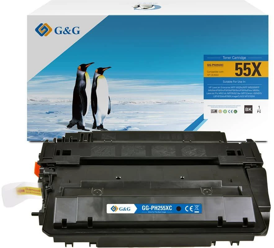 Toneris G&G suderinamas toneris su HP CE255X, Canon CRG724, NT-PH255XC, HP 55X, juodas, 12500 vnt.
