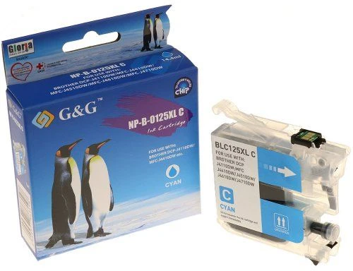 G&G suderinamas rašalas / kasetė su LC-125XLC, NP-B-0125XLC, cyan, 1200