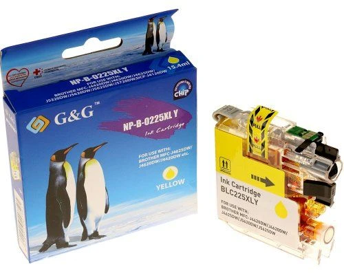 Rašalas G&G, suderinamas su LC-225XLY, NP-B-0225XLY, geltonas, 1200s
