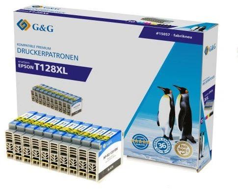Tušas G&G kasetė su tušu 10 vnt. Alternatyva Aukšta (XL) išeiga Cyan Geltona Purpurinė Juoda
