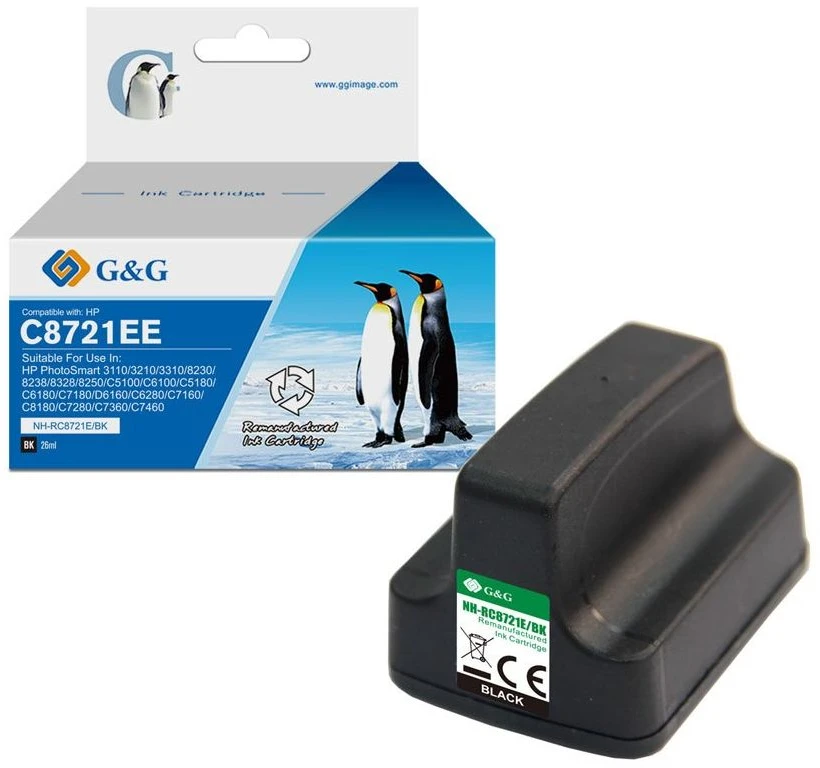 Tušas G&G 15119 kasetė su tušu 1 vnt. pakaitalas Juoda