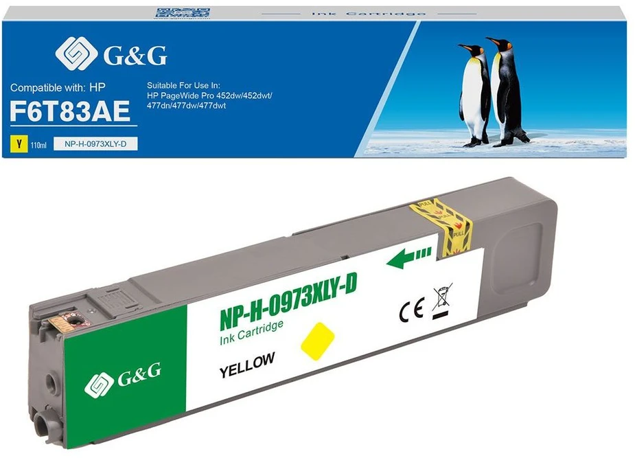G&G Su G&G suderinamas rašalas / rašalas su F6T83AE, geltona, 7000s, NH-R00973XLY, skirta HP PageWide Pro 452, Pro 477