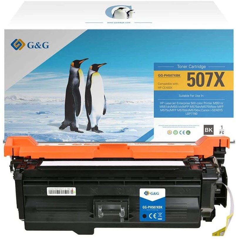 G&G kompatybilny toner su HP CE400X, NT-PH507XBK(CE400X), HP 507X, juodas, 11000s