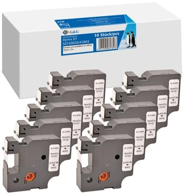 G&G 10x Juosta 19mm x 7m SW comp m. Dymo D1/ 45803/ S0720830