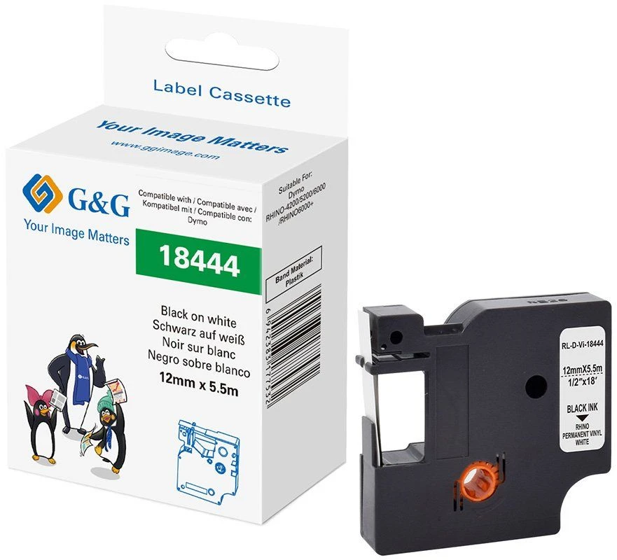 G&G G&G Rašymo juosta Vinilo juostos spalva: Balta Rašymo spalva: Juoda 12 mm 5.5 m