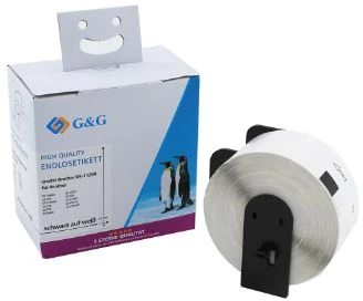 G&G Etiketės 38 mm x 90 mm balta su balta Komp. su Brother DK-11208