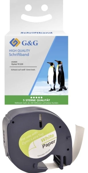 G&G G&G Schriftband 12mm x 4m sw-ws komp. m. Dymo S0721520/ 91220