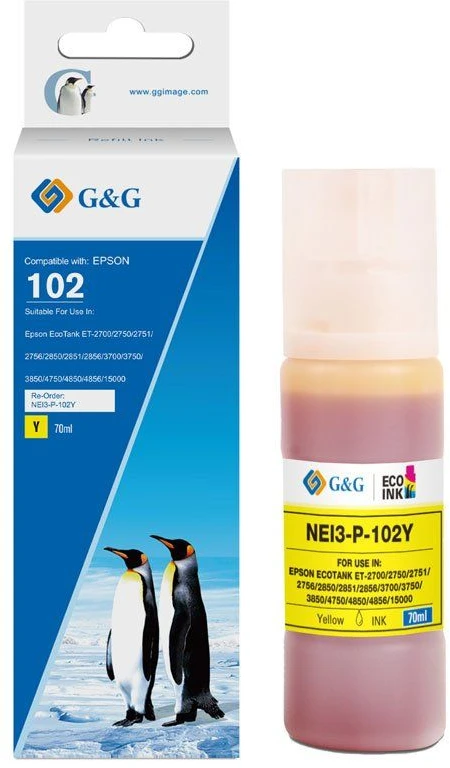G&G suderinamas rašalas Epson 102/C13T03R440 rašalo talpykla geltona (20696)
