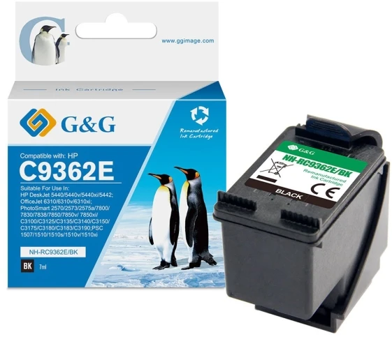 G&G kompatybilny ink / tusz su C9362EE, NH-R9362BK(HP336), juodas, 210s