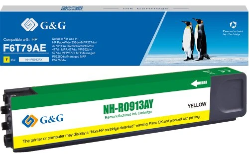 Su G&G suderinamas rašalas / kasetė su F6T79AE, NH-R00913Y, geltona, 3000s