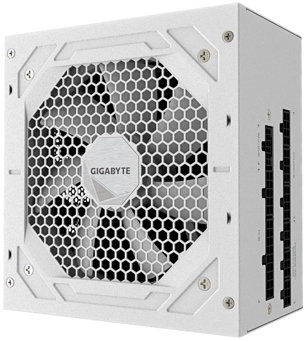 GIGABYTE UD850GM PG5 V2 ICE maitinimo blokas – PCIe Gen 5.1, 80 PLUS Gold, visiškai modulinė konstrukcija, 120 mm ventiliatorius, suderinamas su ATX 3.1, JK kištukas, 850 W, 100–240 V, 50/60 Hz, 12–6,5 A, aktyvus, 105 W