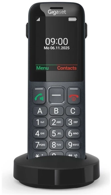 GIS Gigaset Comfort 600 SIM 6,1 cm (2,4 colio) 118 g Juoda, Pilka