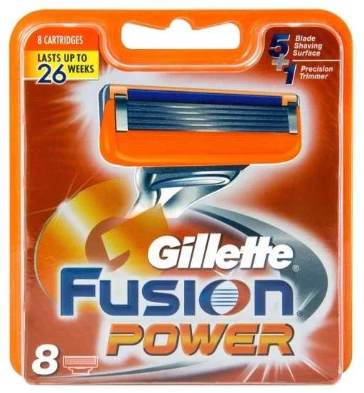 Gillette Fusion5 Power Replacement blade keičiamieji skustuvo peiliukai, 8 vnt.