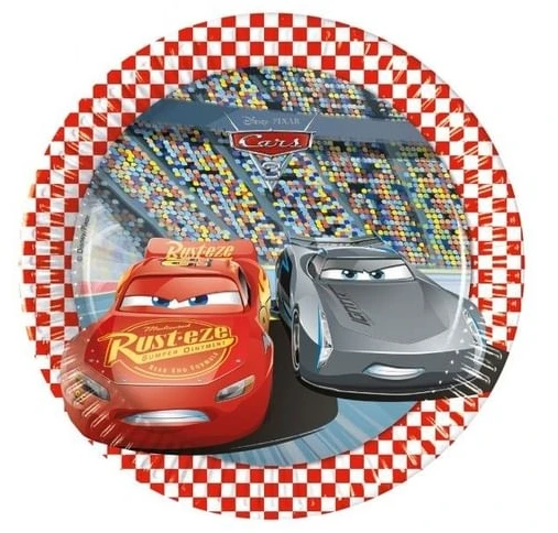Globos Europe Bv „Cars 3“ 20 cm popierinės lėkštės, 8 vnt.