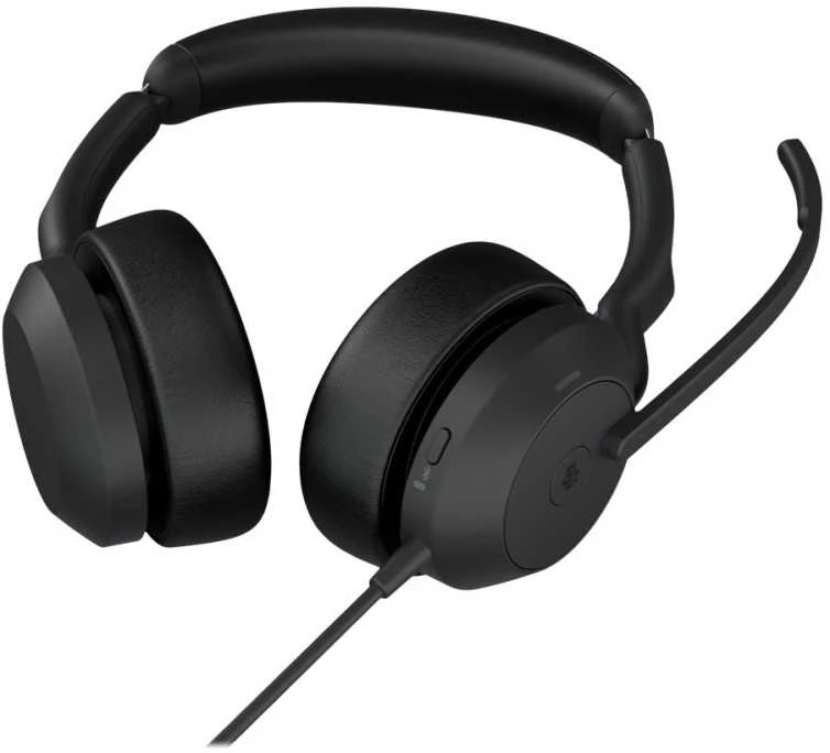 JABRA Evolve2 50 MS Stereo Ausinės on-ear Bluetooth su laidu aktyvus triukšmo slopinimas USB-A juodas Zoom Certified Certified skirta MS Te