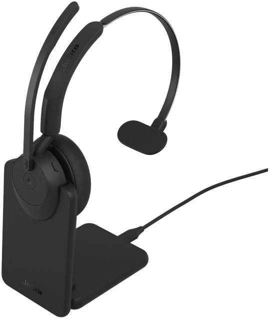 Gn Audio Jabra Evolve3 45 MS - USB-A with Dongle - Mono (Charging Stovas), Belaidės, Office/Call center, 20 - 20000 Hz, 102 g, Ausinės, Juodas