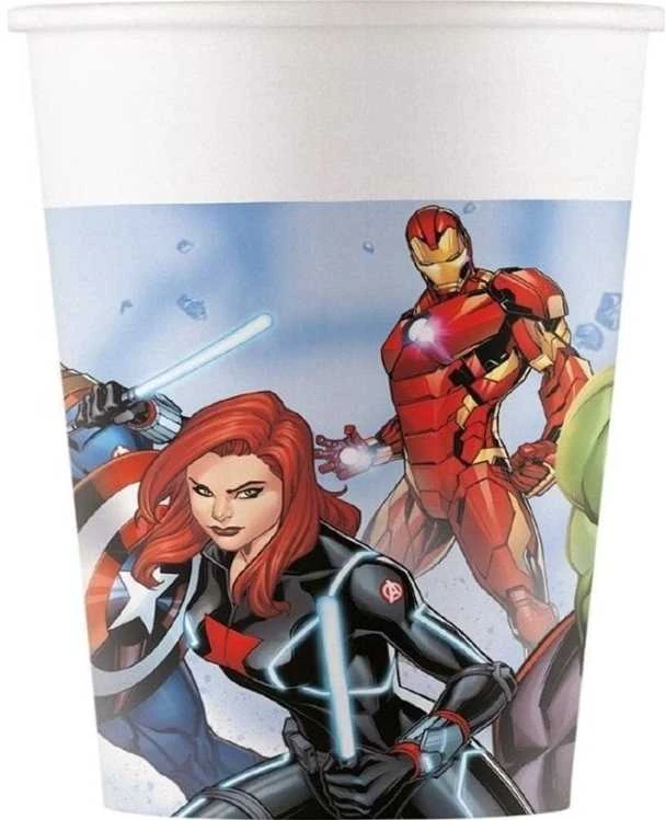 Globos Europe Bv „GoDan Avengers Marvel“ popieriniai puodeliai 200 ml, 8 vnt.