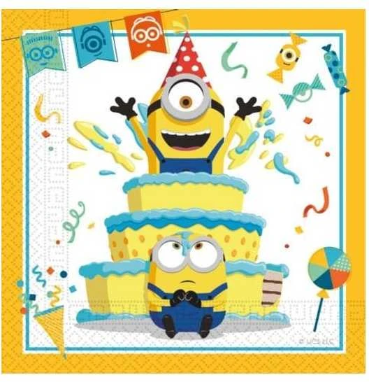 „Globos Europe Bv“ servetėlės „Minions: The Rise of Gru“ 33x33 cm, 20 vnt.
