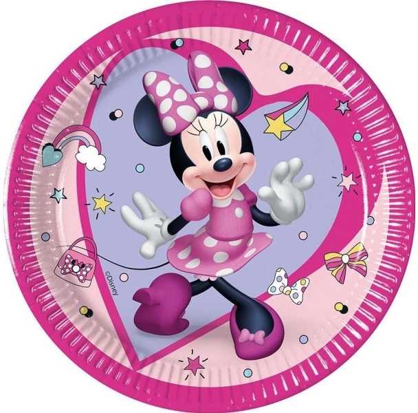 Globos Europe Bv TALERZYKI PAPIEROWE minnie junior 20 cm 8 vnt