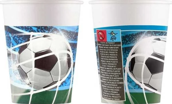 Procos2 Popieriniai puodeliai futbolui 200ml 8 vnt.