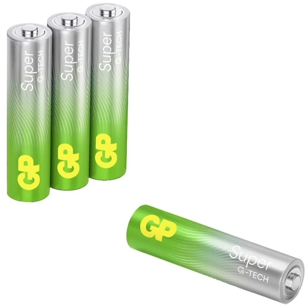 Gold Peak Industries GP baterijos GP Baterija 1x4 GP Super Alkaline 1.5V AAA Micro LR03 Rel. 03024AETA-B4