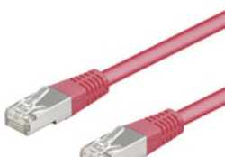 Goobay Apvalus CAT5e jungiamasis laidas, 0,25 m, rausvai raudonas (95208)