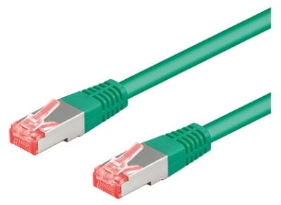Goobay CAT 6A S/FTP LAN Patchcord laidas, žalias, 1 m