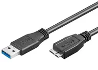 Inline Goobay 1 m USB 3.0 A/micro-B, 1 m, USB A, Micro-USB B, vyriškas/vyriškas, juodas