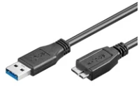Inline Goobay 1 m USB 3.0 A/micro-B, 1 m, USB A, Micro-USB B, vyriškas/vyriškas, juodas