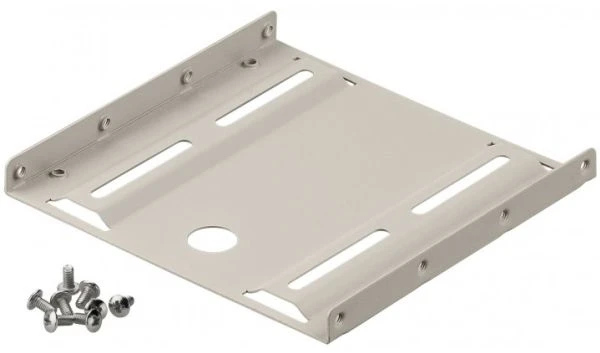Goobay 2,5 colio standžiojo disko montavimo rėmas į 3,5 colio - 1-kartinis, universalus, HDD montavimo laikiklis, smėlio spalvos, 2,5", 100 mm, 100 mm