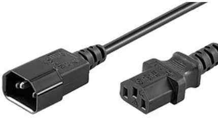 IEC C13 - C14 Goobay maitinimo kabelis juodas 3,5m