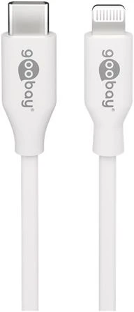 Goobay 39446, 1 m, Lightning, USB C, kištukas, kištukas, balta