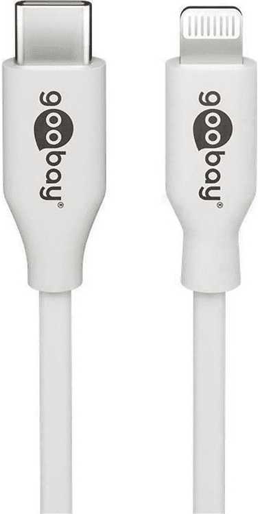 Goobay 39446, 1 m, Lightning, USB C, kištukas, kištukas, balta