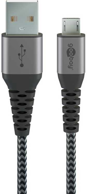 Goobay Micro USB į USB-A laidas su metalinėmis jungtimis 2 m RB49283
