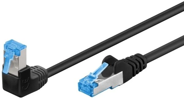 Goobay 51561, 10 m, Cat6a, S/FTP (S-STP), RJ-45, RJ-45, juodas, mėlynas