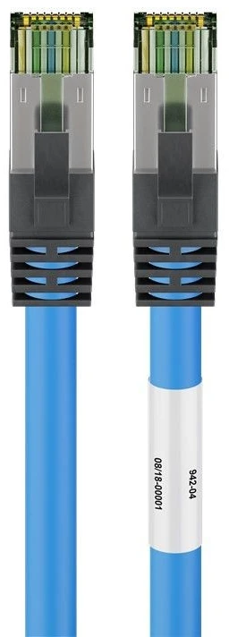 Goobay RJ45 pataisinis kabelis (CAT 6A, 500 MHz) su neapdorotu CAT 8.1 S/FTP kabeliu, - Kabelio ilgis 20 m