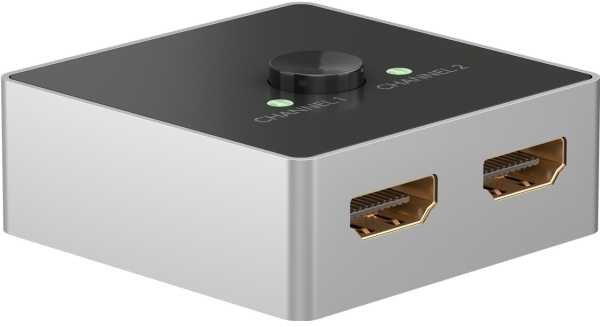 Goobay Ręczny przełącznik HDMI 2 do 1 (4K @ 60 Hz)