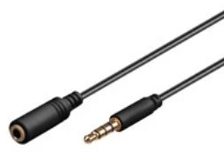 Goobay TRRS 4 kontaktų 3,5 mm vyriškas iki 3,5 mm moteriškas garso ilgintuvas, 5 m