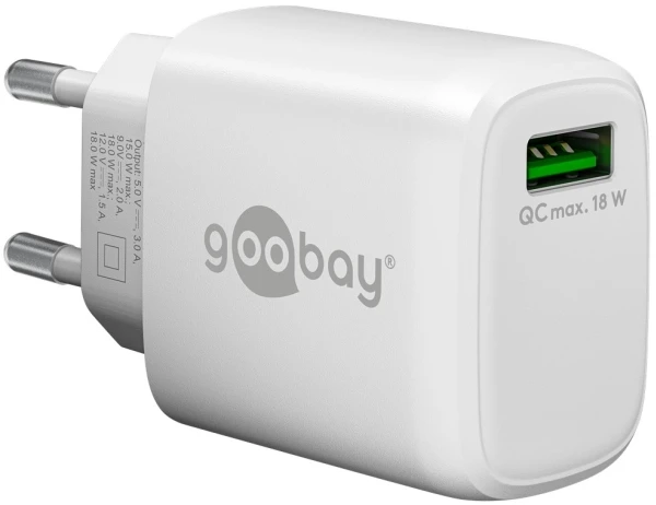 Įkroviklis Goobay 61672 Szybka jungiama į tinklą USB QC 3.0 18 W 1x USB-A (RB61672)